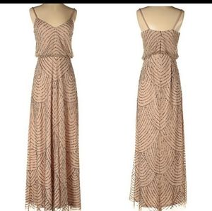 Adrianna Papell Art Deco Beaded Blouson Dress